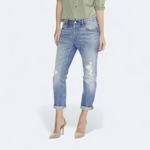 Levi's 501 CT Custom Tapered cropped distressed jeans size 29